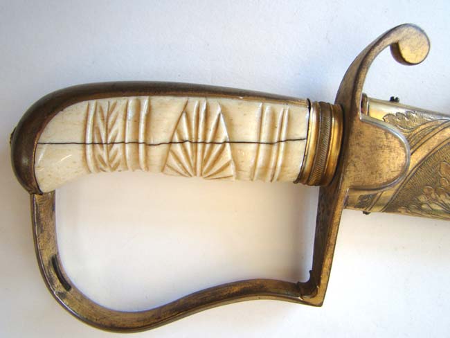 An Outstanding Militia Officer's Dress Saber with its' original engraved gilt brass Scabbard circa 1825 — image 2
